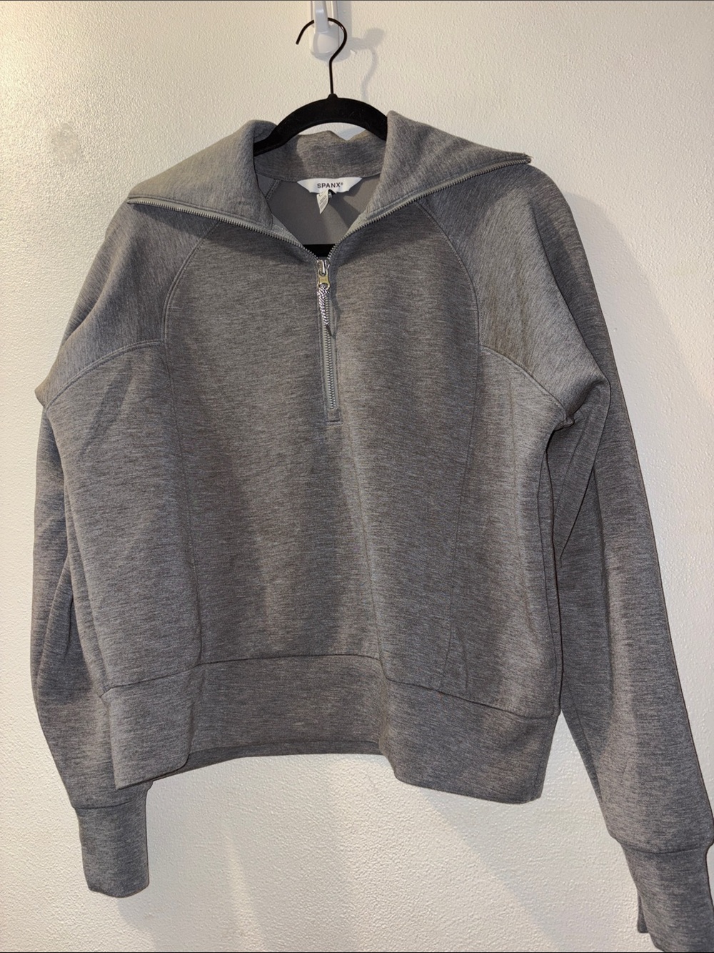 SPANX women’s size small Gray Half-Zip Sweatshirt